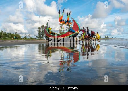 Der zweitlängste Cox`s Bazaar Sea Beach der Welt, Bangladesch Stockfoto